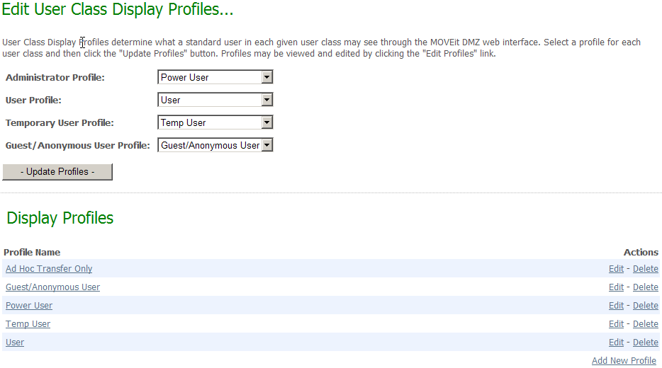 Feature Focus Display Profiles